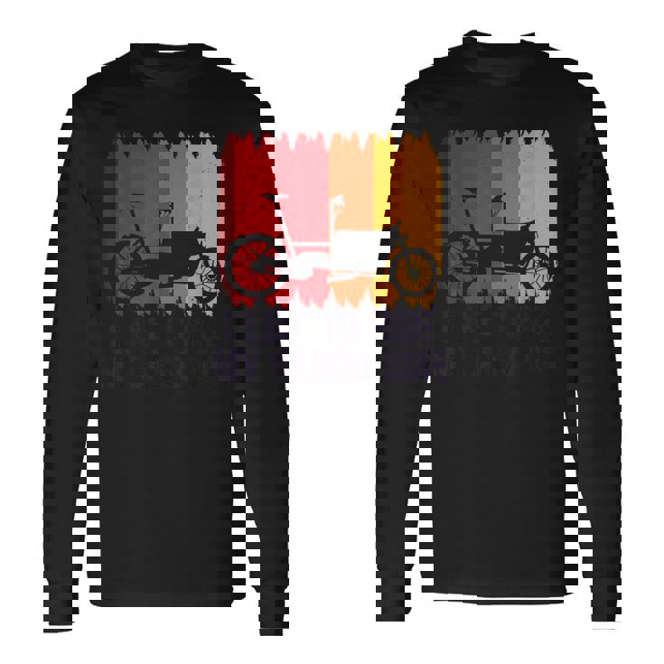 I Like To Ride My Cargo Bike Bicicleta De Carga Retro Camiseta de manga larga