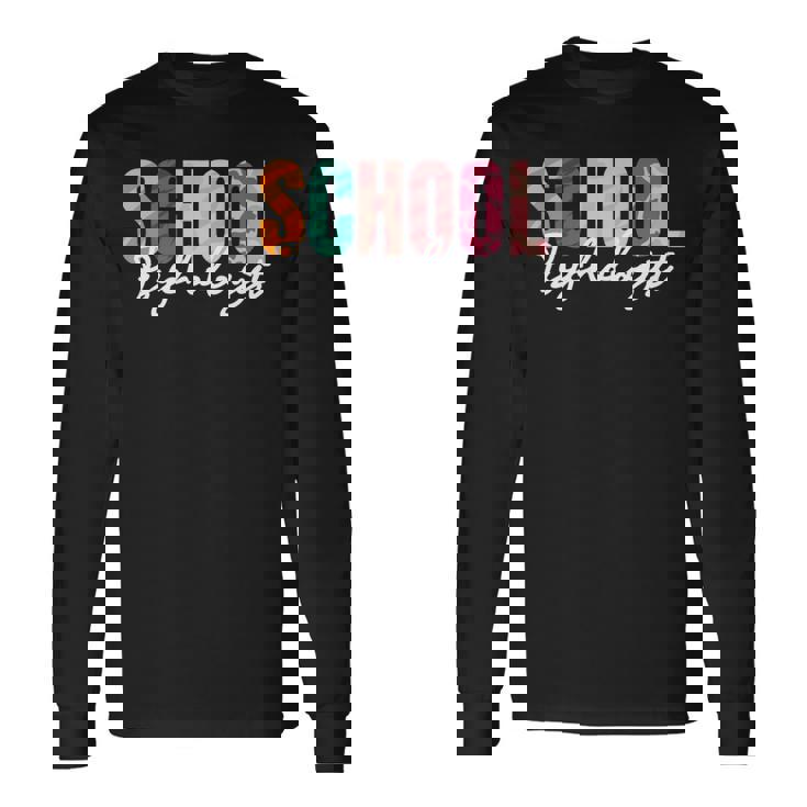 School Psychologist Rainbow Psychology Teacher Long Sleeve T-Shirt