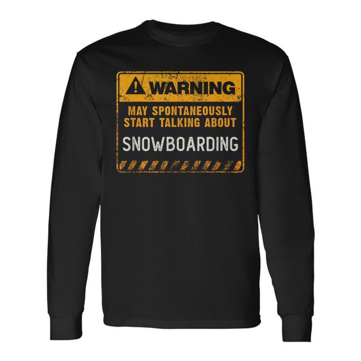 Señal De Advertencia Divertida Denowboard Camiseta de manga larga