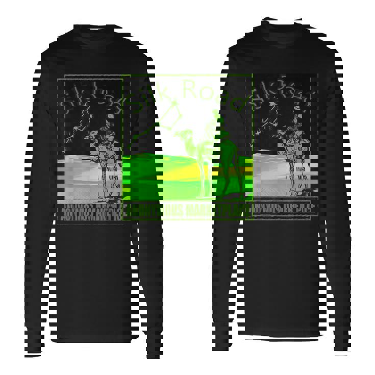 Silk Road Mercado Anónimo Blockchain Dark Web Cripto Camiseta de manga larga