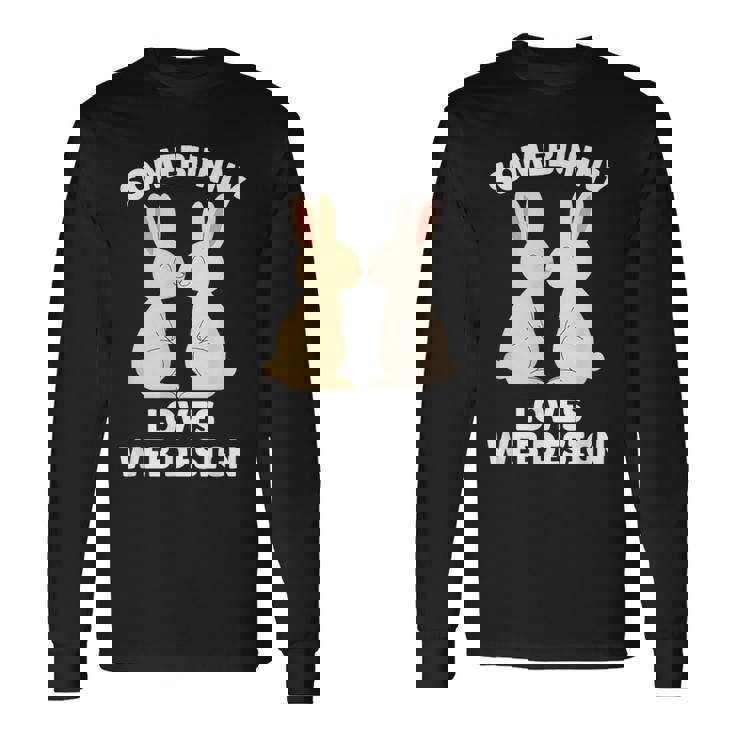 Somebunny Loves Web Cute Easter Bunny Web Er Long Sleeve T-Shirt