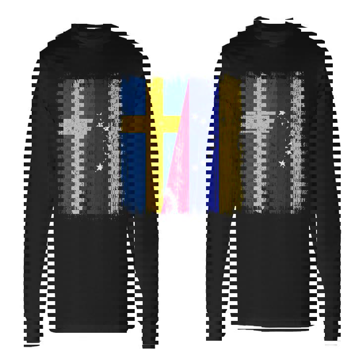 Sueciaenezuela Media Banderauecaenezolana Jersey Camiseta de manga larga