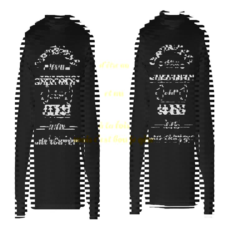 Super Tonton Corse Humour Corsica Homme Humoristique T-shirt à manches longues