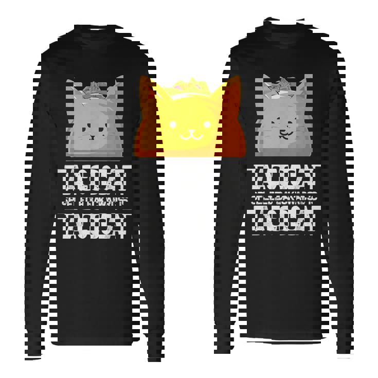 Tacocatpelled Backwards Is Tacocat ファニータコスキャットギフト 長袖Tシャツ
