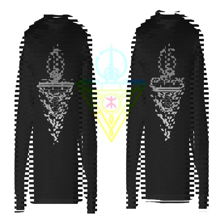 Tazerzit Motifs Amazigh Avec Yaz Et Couleursibrantes T-shirt à manches longues