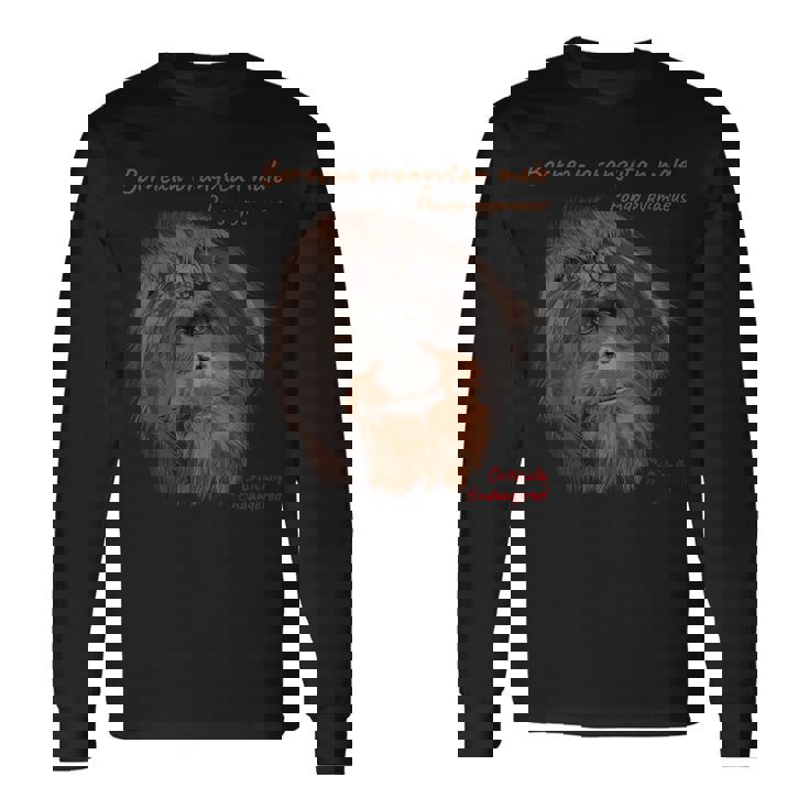 Tête D'orang-Outan Bornéen Mâle T-shirt à manches longues