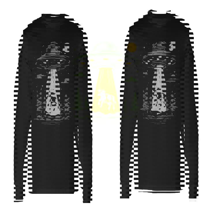 Ufo 牛誘拐デザイン 長袖Tシャツ