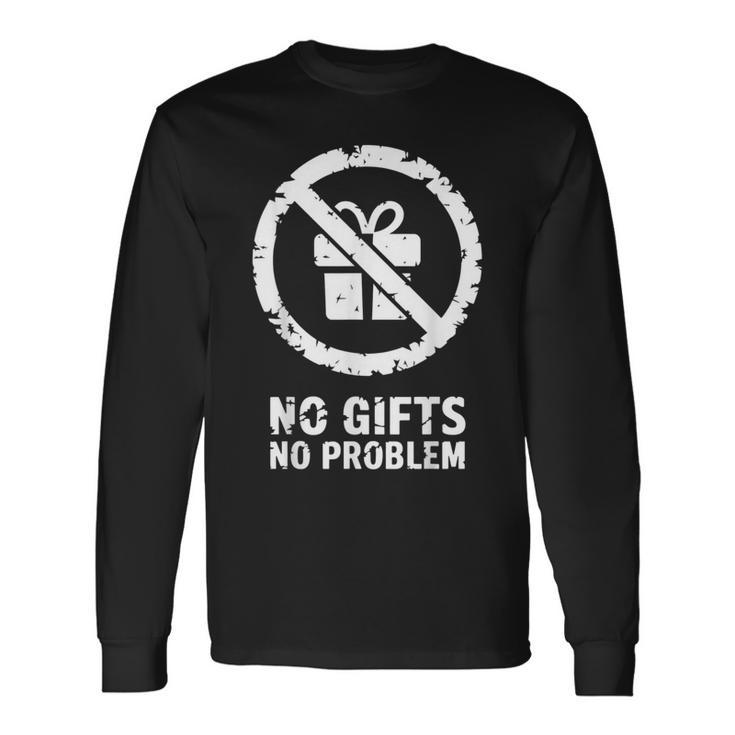 Un Noël Drôle Et Grincheux Pas De Cadeaux Pas De Problème T-shirt à manches longues