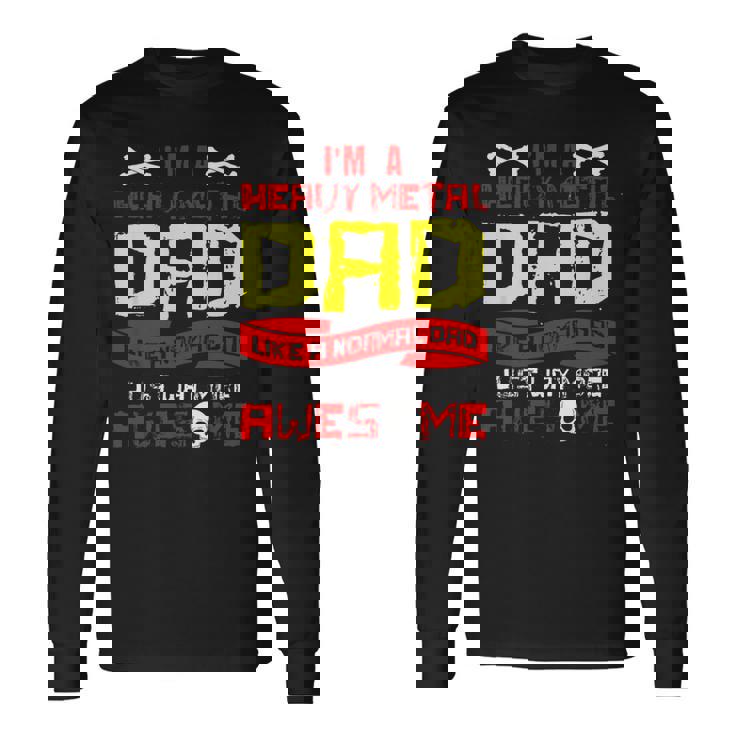 Uomo Heavy Metal Papà Amanti Della Musica Rock Regali Per La Festa Del Papà Maglietta a maniche lunghe