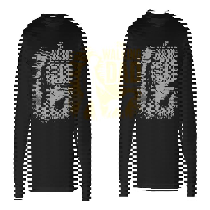 Uomo The Walking Dad Per Festa Del Papà Gassi Camminare E Cani Papà Maglietta a maniche lunghe