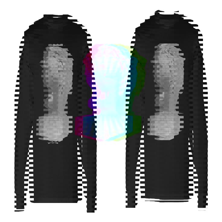 Vaporwave シュールグリッチアートシャツ 長袖Tシャツ