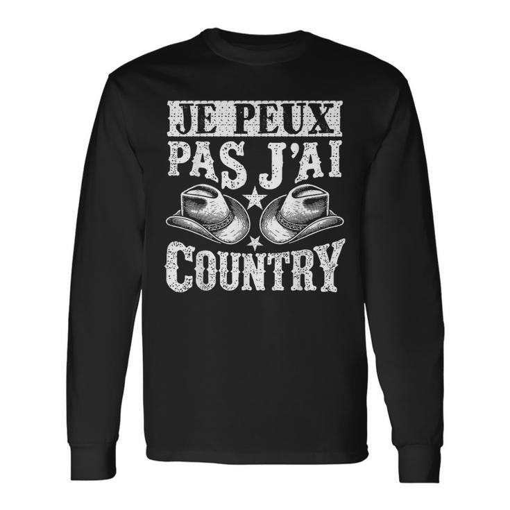 Vintage Humour Danseur Country Je Peux Pas J'ai Country T-shirt à manches longues