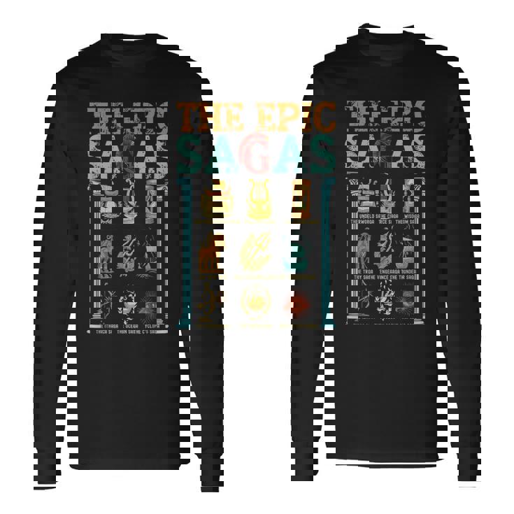 Vintage Laaga Épica Ítaca Odiseo Musicalabiduría Trueno Camiseta de manga larga