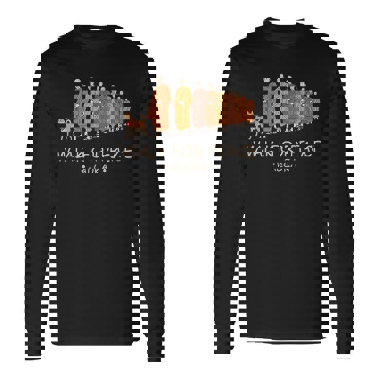 Walk For Peace Monks With Aloka Dog 長袖Tシャツ