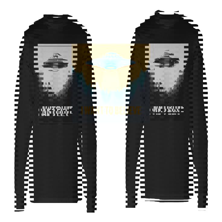 I Want To Believe ヴィンテージ Ufo エイリアン クラフト 夢の出会い 長袖Tシャツ