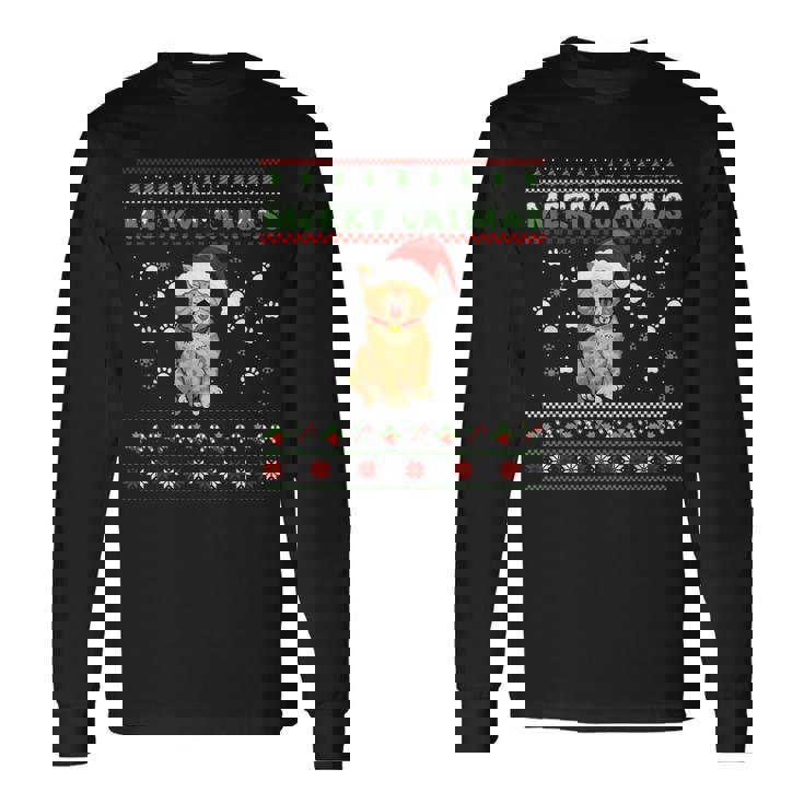 Weihnachten Mitüßer Katze Frohe Weihnachten Merry Catmas Langarmshirts Geschenkideen