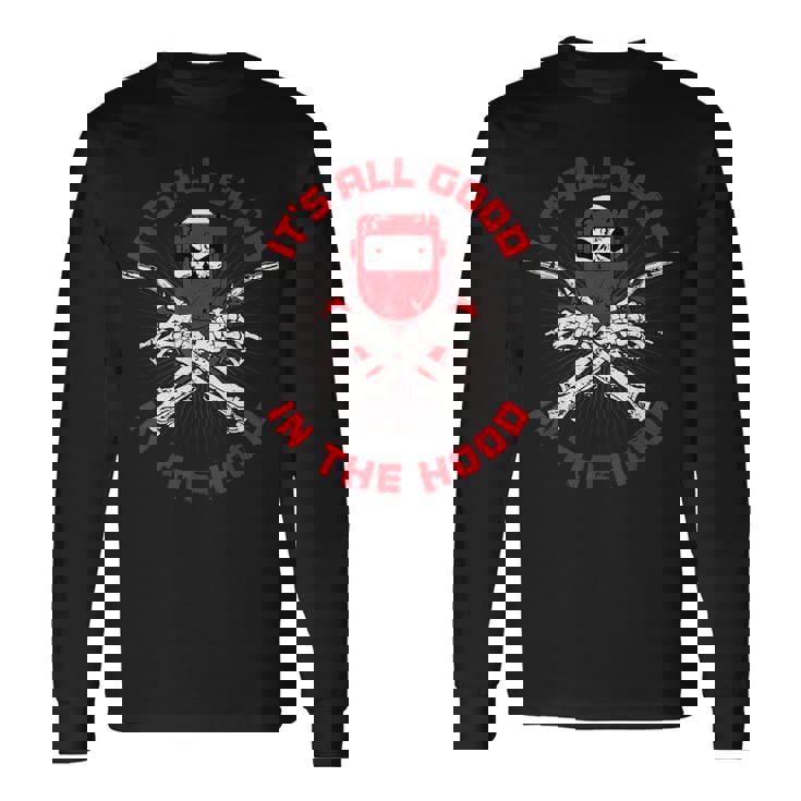 Welder ファニー溶接フード 父の日 長袖Tシャツ