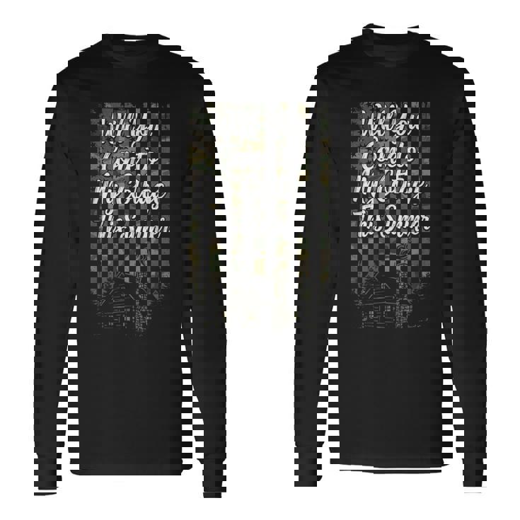 Will You Come To My Cottage This Summer Camo Meme Long Sleeve T-Shirt