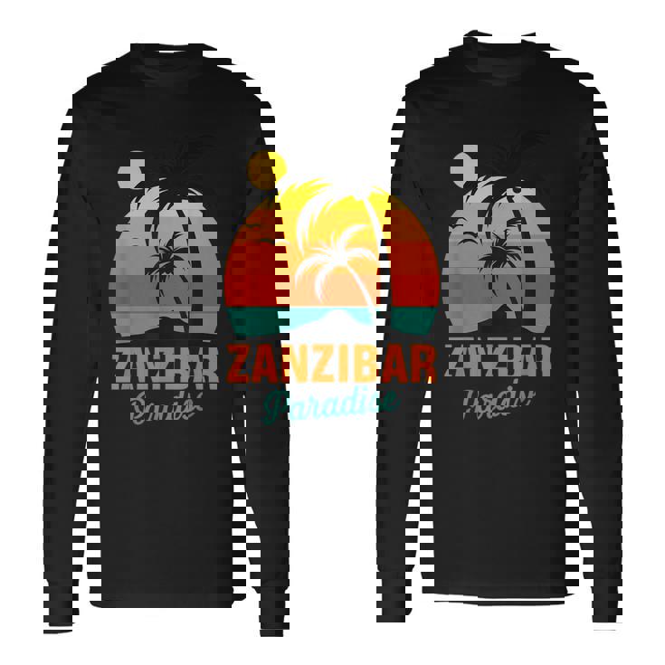 Zanzibar Palm Beach Tanzania Paradisourf Africa Maglietta a maniche lunghe Ideas de regalos