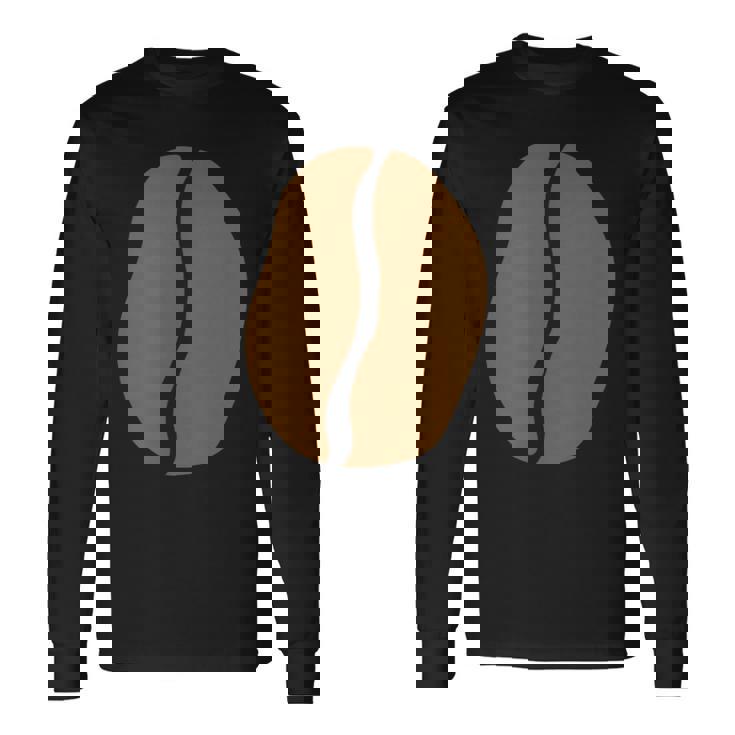 【コーヒー豆】珈琲 デザイン コーヒー柄 おもしろ 面白い 可愛い ネタ ウケ狙い シンプル 喫茶店 コーヒー好き 変な 長袖Tシャツ