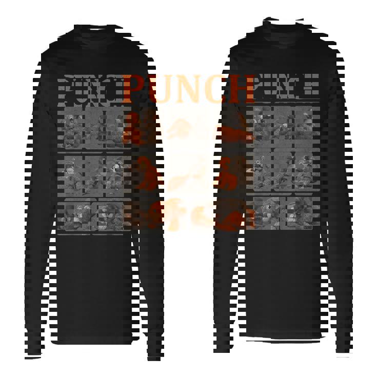 かっこいいパンチかわいい猿 長袖Tシャツ