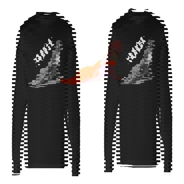 かわいい赤ちゃん猿の名前付きパンチシャツパンチモンキーサポーター 長袖Tシャツ