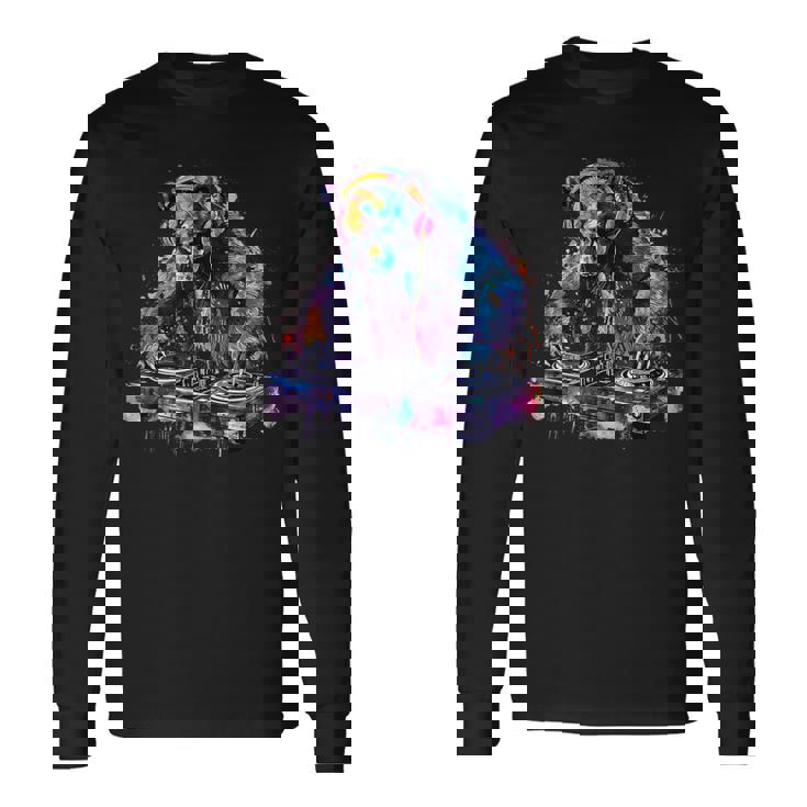 くま Dj ビートメーカー ターンテーブル Dj くま ダンス 音楽 熊の恋人 長袖Tシャツ
