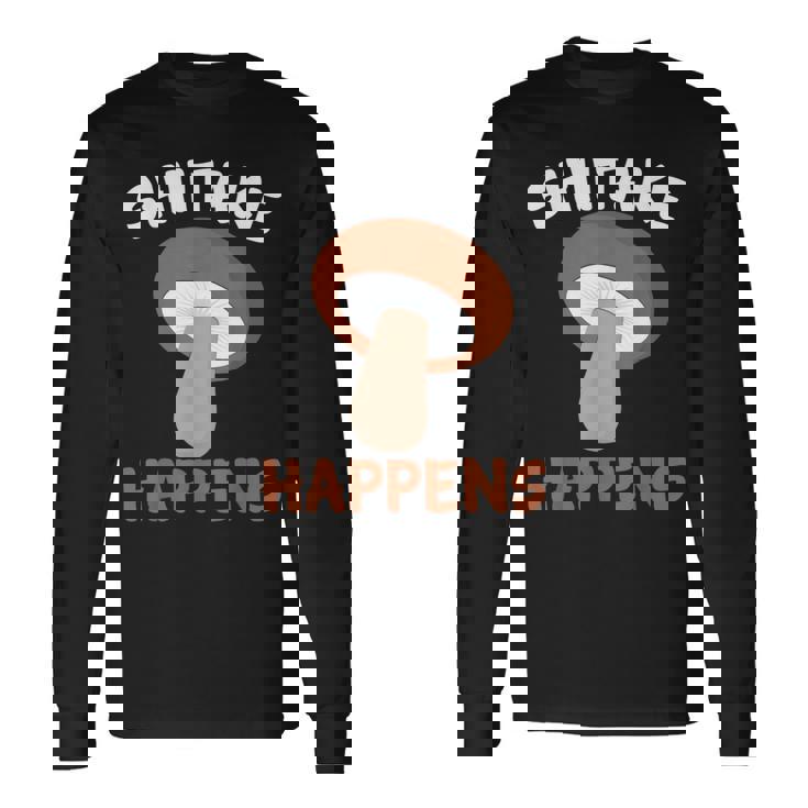 しいたけが起こる 菌類マッシュルーム 長袖Tシャツ