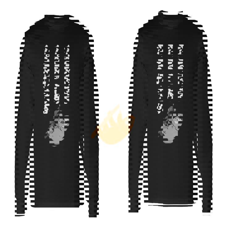 なまむぎなまごめなまけもの 早口言葉 ナマケモノ 面白い 可愛い なまけもの 動物好き 長袖tシャツ 長袖Tシャツ