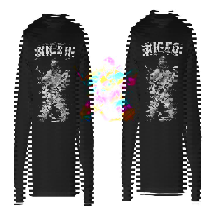 アイスホッケー選手 ゴールキーパー アイスホッケーゴールキーパーギフト 長袖Tシャツ