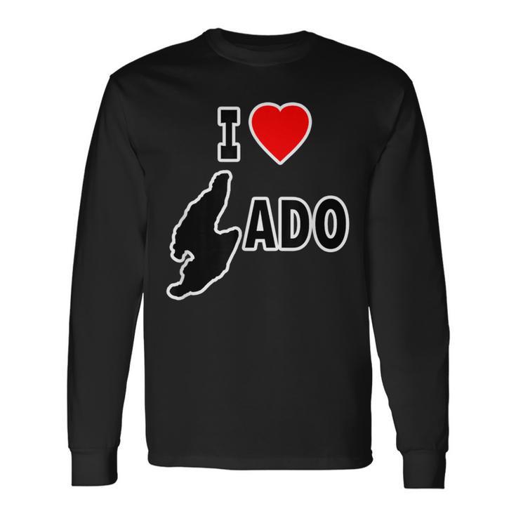 アイラブ・Sado 佐渡島 地図（I Love ハート）【47都道府県】Jimo-T ジモティ お土産 面白 長袖Tシャツ