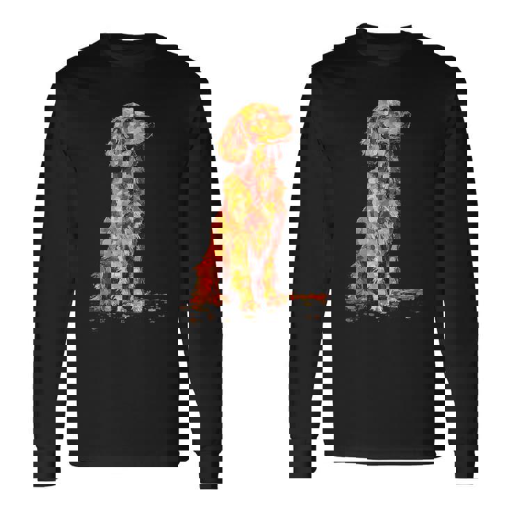 アイリッシュセッター 犬 グラフィック ペットアート アイリッシュセッター 長袖Tシャツ