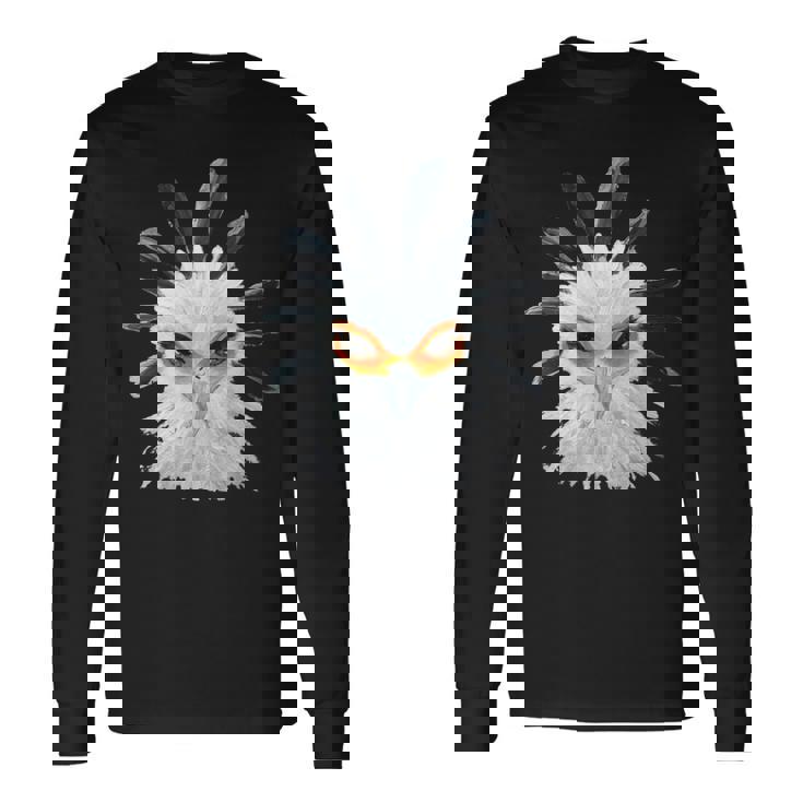 アクリル画アート ヘビクイワシ デザイン 長袖tシャツ 長袖Tシャツ