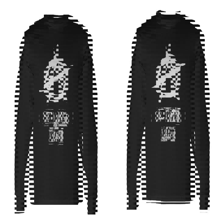 アナーキーサイン、カオス、パンク、パンクロック、アナーキー 長袖Tシャツ