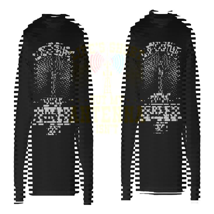 アマチュア無線デザイン 男性用 アマチュア無線機 アンテナ 長袖tシャツ 長袖Tシャツ