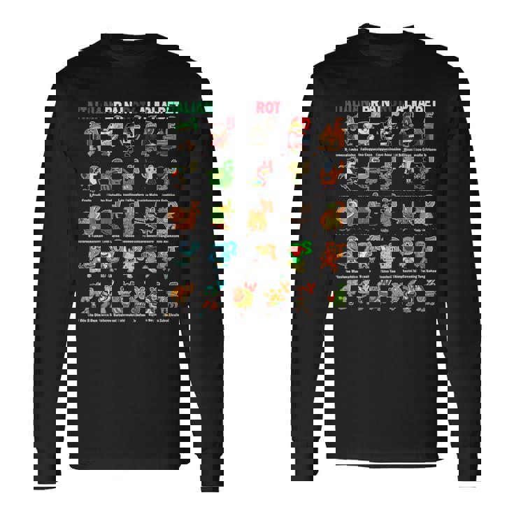 イタリアンブレインロットアルファベットキャラクター おもしろミーム 長袖Tシャツ