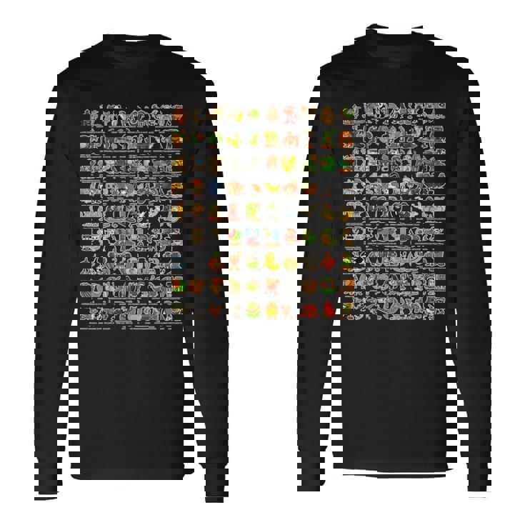 イタリア語-ブレインローz世代面白いミーム90ブレインロットキャラクター 長袖tシャツ 長袖Tシャツ