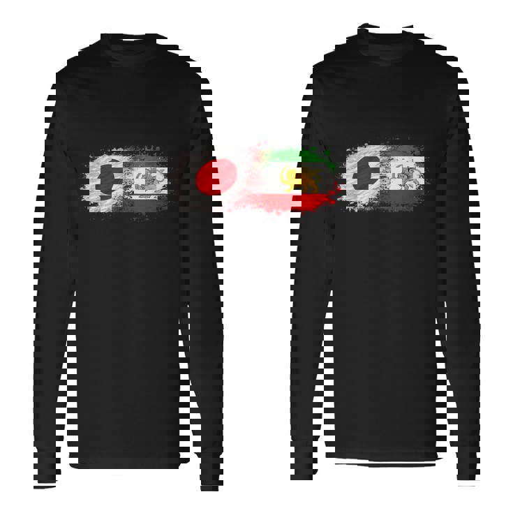 イランと日本一緒、半分日本人、半分イラン人 長袖Tシャツ