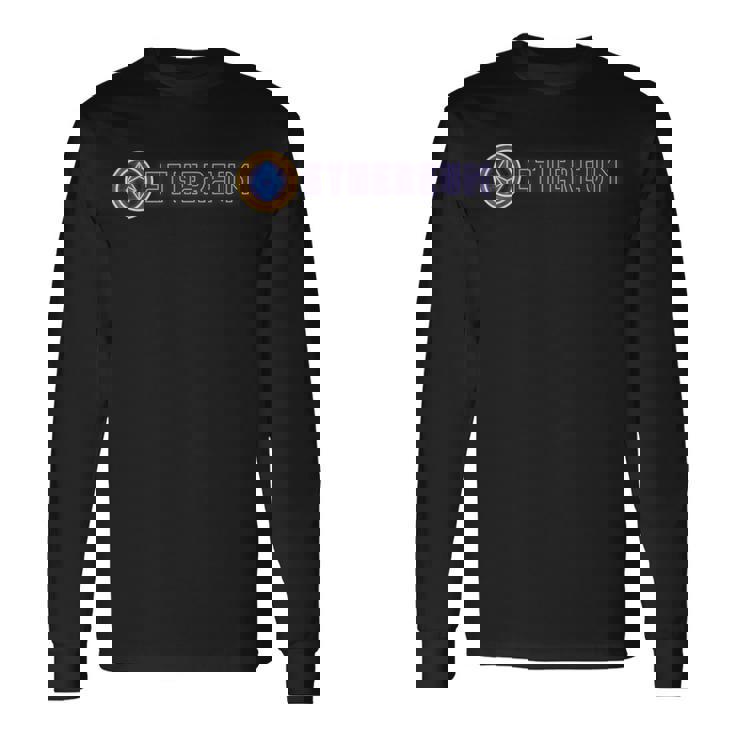 イーサリアムethネオングローイーサリアム暗号通貨 長袖Tシャツ