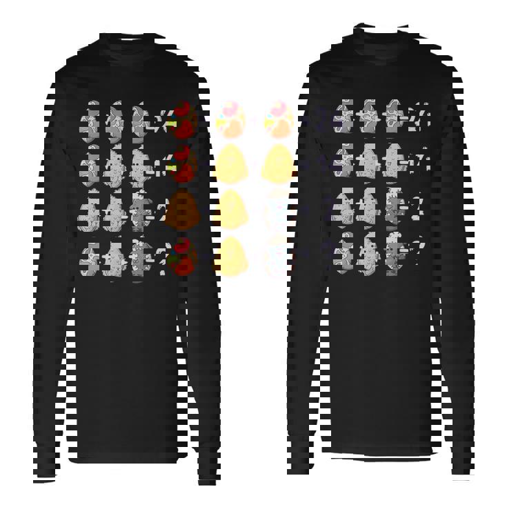 イースター数学教師、数学的数字パズル、イースターエッグ 長袖Tシャツ