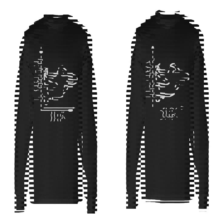 ウィトゲンシュタインのウサギのアヒル 前から後ろへの光のイリュージョン 長袖Tシャツ