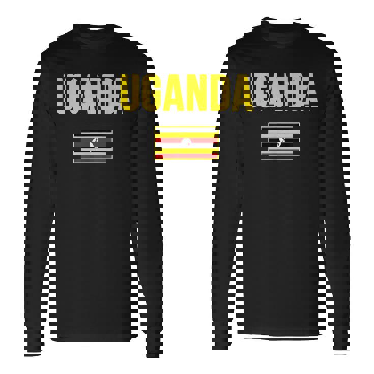 ウガンダ ウガンダの国旗 長袖Tシャツ