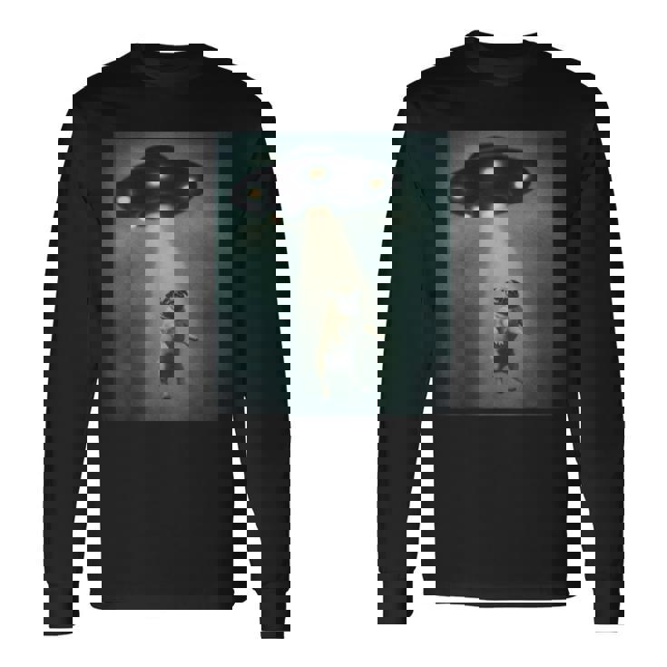 エイリアン誘拐パグ Ufo 面白い宇宙犬デザイン 長袖Tシャツ