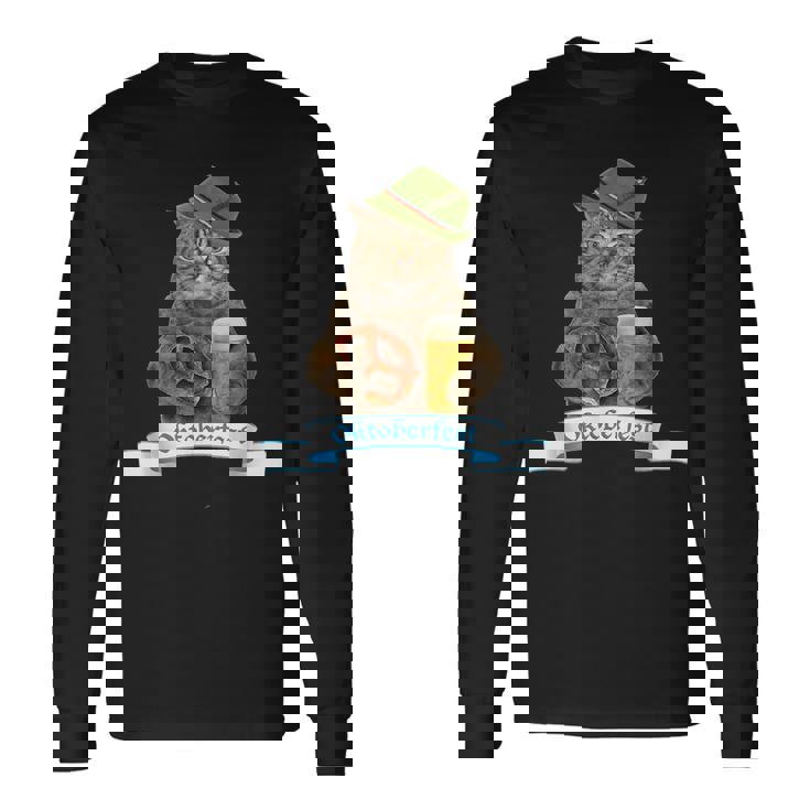 オクトーバーフェスト 猫 ドイツビール 長袖tシャツ 長袖Tシャツ