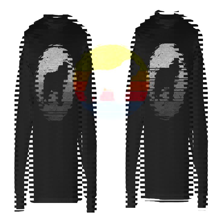 オールドイングリッシュシープドッグドッグレトロデザイン 長袖Tシャツ