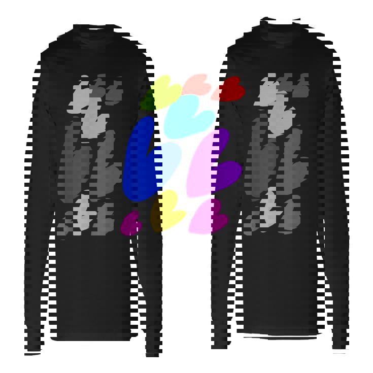 カラフルハート 長袖Tシャツ