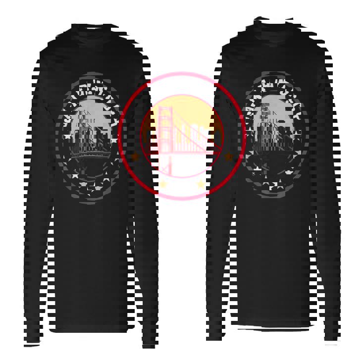 カリフォルニア サンフランシスコ シティ ギフト ブリッジ お土産f 長袖Tシャツ