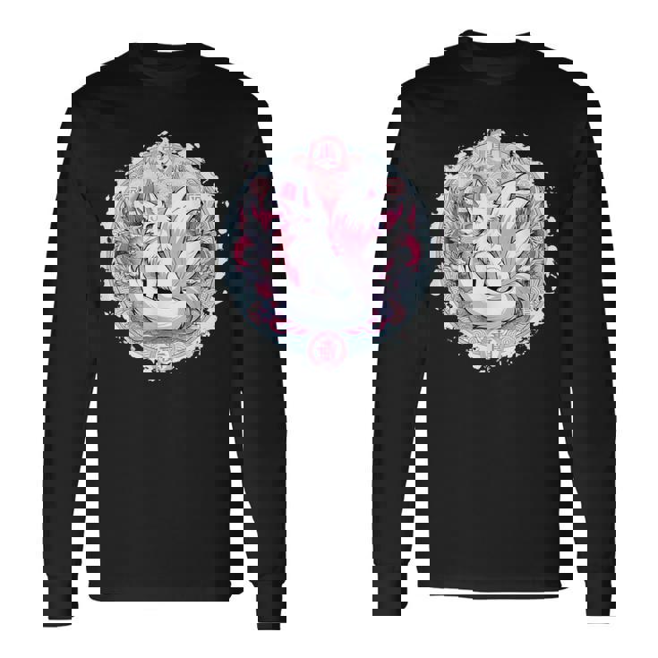 キツネ かわいい コスチューム 九尾狐 ドラゴンズ 長袖Tシャツ