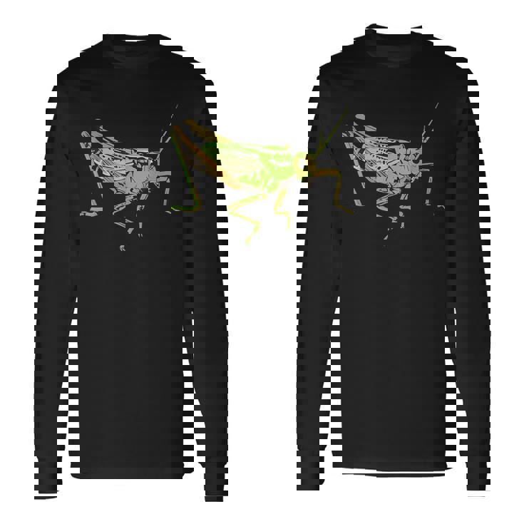 キリギリス アート デザイン イラスト イナゴ キリギリス 長袖Tシャツ