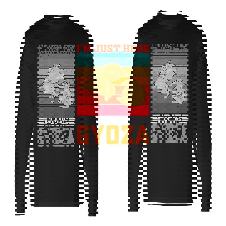 ギョーザが食べたくてたまらない、おもしろいレトロ中華餃子 長袖Tシャツ